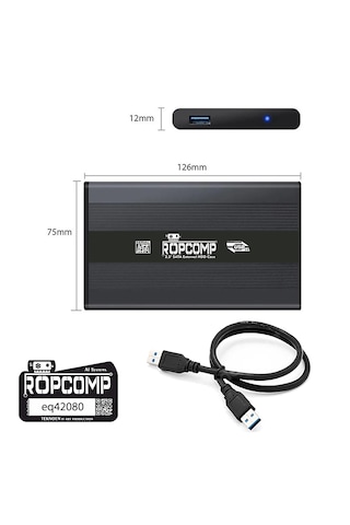 Ropcomp 2.5" Usb 3.0 Sata Harici Harddisk Kutusu Metal