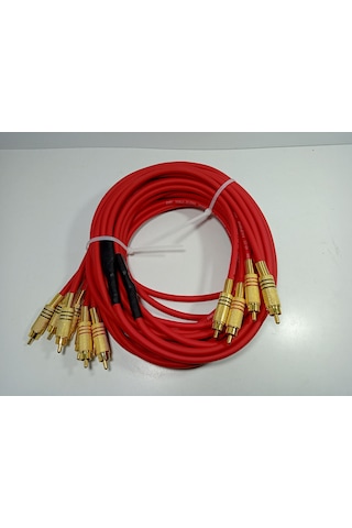 Amfi Rca Kablosu El Yapımı 4 Giriş 8 Çıkış Bakır Kablo- 5 Metre