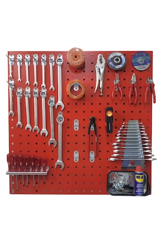 90 Cm Metal Askı Panosu Ve Kanca + Tornavidalık + Anahtarlık Seti 90