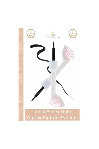 Eyeliner Yoğun Siyah Pigment Gün Boyu Etkili Kalıcı İnce Esnek Uçlu Yaprak Figürlü Eyeliner Diğer
