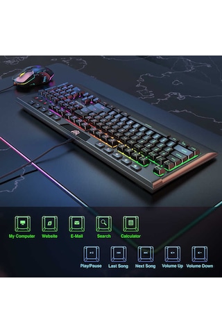 Kilifone - Oyuncu Klavye Mouse Seti Onikuma G21 Rgb Oyuncu Klavye Mouse Seti - Siyah - T17096