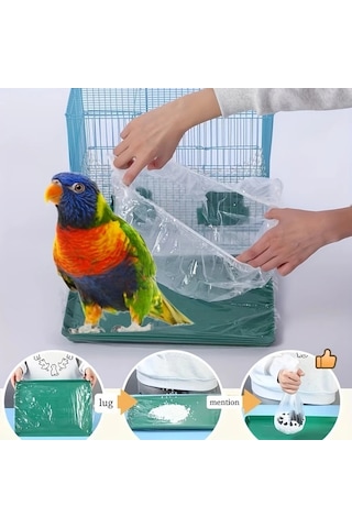 Willowhaven 40 Parça Kuş Kafesi Altlığı - Sızdırmaz Kalın Pe Tabaka Papağan Güvercin Tavşan İçin