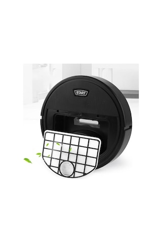 Geeroyoo Akıllı Otomatik Yıkama Süpürme Robotu Evcil Hayvan Tüyü Temizleyici Sert Zemin Halı Siyah