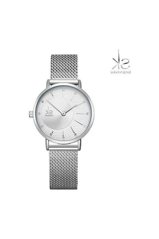 Novahub Moda Gümüş Kadranlı Kadın Kuvars Saat, Ayarlanabilir Milan Kayışı, Şık Ve Rahat Gümüş