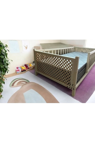 So Chic Doğal Ahşap Montessori Bebek Ve Çocuk Karyolası 70 X 130