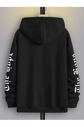 Startmore Siyah Unisex Kadın/erkek The Hope Renkli Baskılı Oversize Kapüşonlu