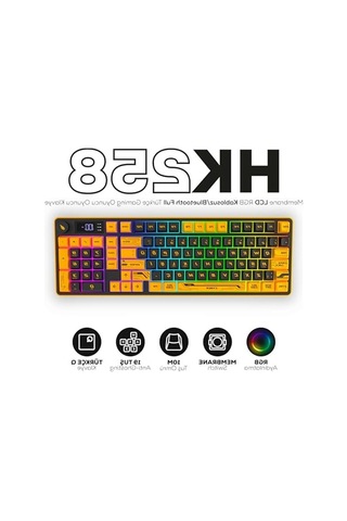 Rgb Işıklandırmalı Kablosuz Gaming Klavye, Full Türkçe Desteği