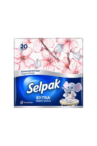 Selpak Extra Desenli Peçete 20'li Beyaz