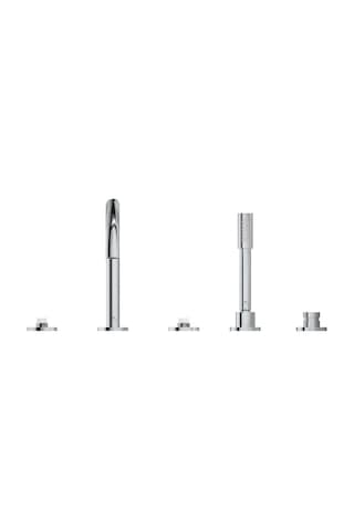 Grohe Atrio Private Collection 25224000 Sıva Üstü Grubu 5 Delikli Ankastre Küvet Bataryası Gümüş