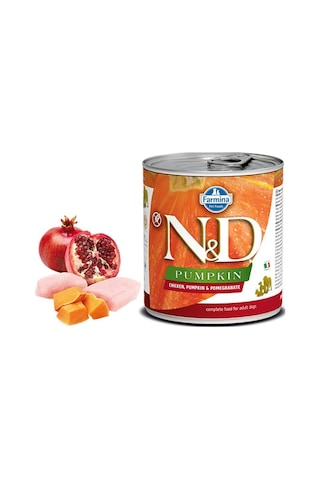 N&D Tahılsız Tavuklu Bal Kabaklı & Narlı Konserve Yetişkin Köpek Maması 285 G