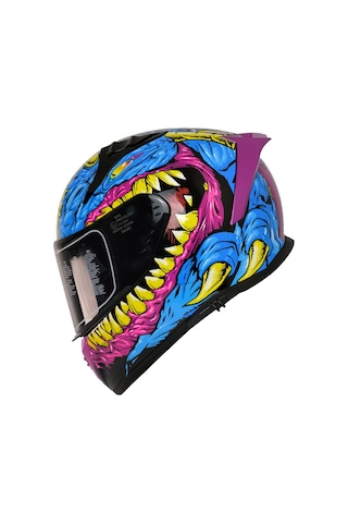Mts M-201 Gongju Güneş Vizörlü Kask Pembe - Mavi
