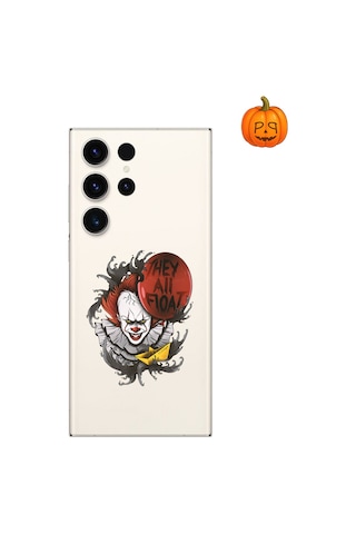Dali Design Samsung Galaxy S23 Ultra Uyumlu Şeffaf Kılıf Horror 1 Tasarımlı