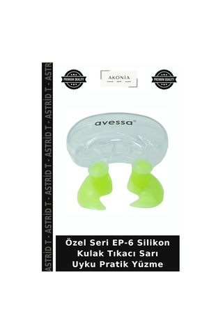 Özel Seri Ep-6 Silikon Kulak Tıkacı Sarı Uyku Pratik Yüzme