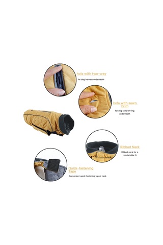 Vkemall Köpekler İçin Kışlık Mont, Kalın Isı Sağlar, İpek Telli Uyumlu, Retro Desen, Turuncu, S Boyutu Pd10025