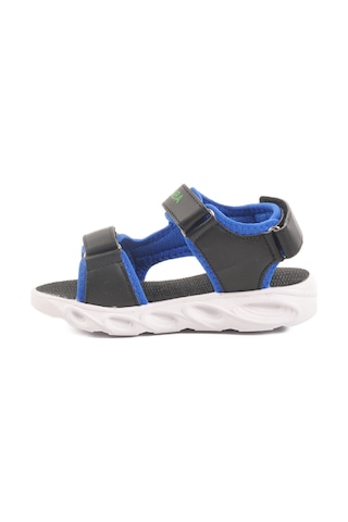 Siyah Saks Cırtlı Işıklı Erkek Çocuk Spor Sandalet 018125 P Siyah-saks