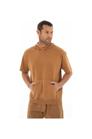 AR-MA Arma Erkek Oversize Kısa Kollu Kanguru Cepli Kapşonlu Sweatshirt 001