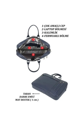 Case Club 2208-5 Laptop Evrak Çantası Büyük Boy 17.3 İnç El Omuz Çantası Lacivert