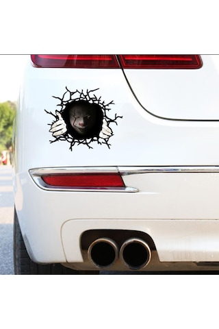 Korkunç Palyaço Sticker - Araba Oto Motosiklet Karavan Cam Sticker - 00107 15x12 Cm