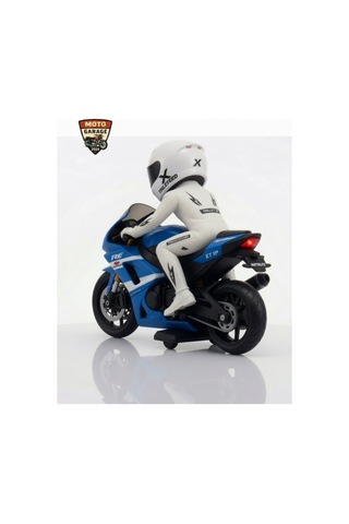 Th-speed X Uzaktan Kumandalı Rc Motosiklet Model - Mavi - 1/10 Ölçek - Yarışçı Figürlü