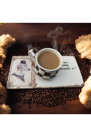 Patili Dostlarımız Kahve & Çay Sunumluğu - Ahşap Sunumluk Diğer