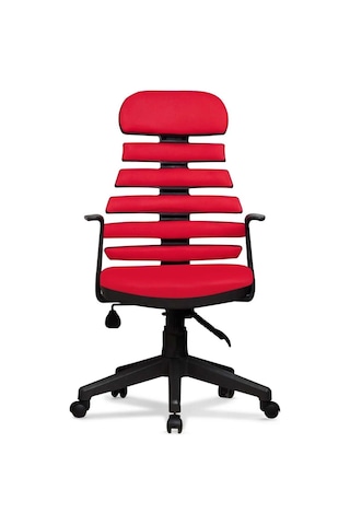 Ev Ve Ofis Çalışma Sandalyesi Bilgisayar Ve Yönetici Koltuğu Zebra Model Kırmızı