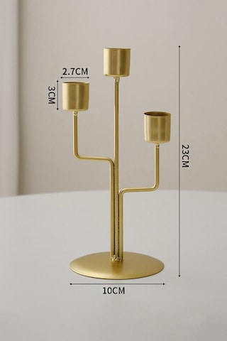 3 Lü Metal Asimetrik Gold Şamdan Dekoratif Mumluk Cin994sr Gold