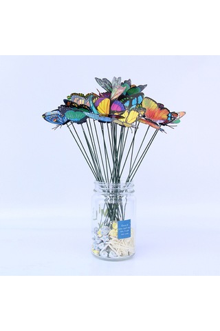 Yunboo 12cm Pvc Simülasyon Kelebekler, Bahçe Ve Bitki Süsleri, Rüzgarla Hareket Eden, 100 Adet, Renk Rastgele, Dayanıklı Ve Su Geçirmez