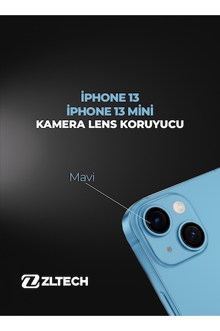 İphone 13/13mini Uyumlu Kamera Lens Koruyucu Mavi