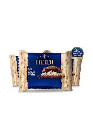 Heidi Milk Choco Wafer Süt Dolgulu Fındık Aromalı Gofretli Sütlü Çikolata 55 G 3 Adet