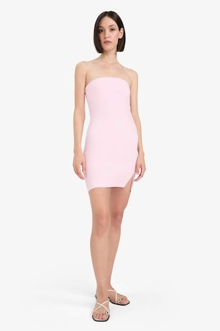 DeFacto Coool Straplez Yırtmaçlı Pembe Mini Elbise C6342AX24SMPN450