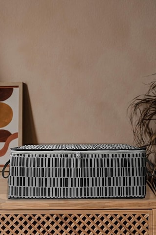 Adarya Home 8'li Çekyat Baza Tipi Yastık Kıyafet Saklama Hurcu - Baza Altı Düzenleyici Hurç Zebra Desen Antrasi