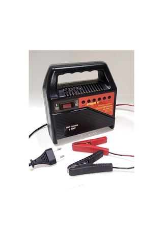 Araba Motorsiklet Akü Şarj Aleti 6v 12v Aküler İçin 6 Amper Doluluk Seviye Göstergeli Akü Şarj Cihazı