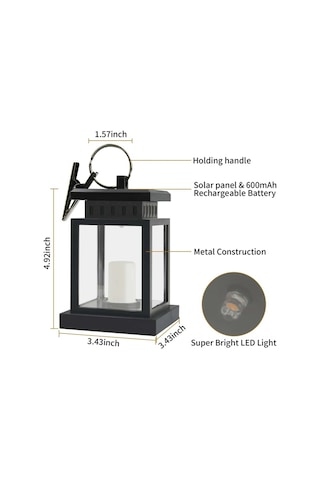 Hfambition Güneş Enerjili Fener, Ip65 Su Geçirmez, Manzaralı Isınma Işığı, Bahçe/ev Dekorasyonu, Otomatik Aç-kapa, Mum Simülasyonu Çok Renkli