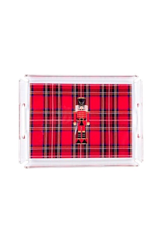 Ekose Kırmızı Kurşun Asker Desen Tepsi 22 30 Cm Diğer