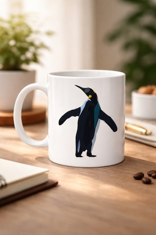 Nihilist Penguen Tasarımlı Porselen Kupa Model 159 Sürüden Ayrılanlara Özel Minimalist Kahve Kupası Özgün Tasarım Hediyelik Kupa Diğer