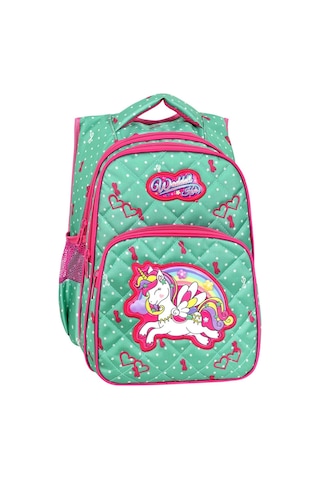 Waddell Lisanslı Mint Yeşili Unicorn Desenli İlköğretim Okul Sırt Çantası