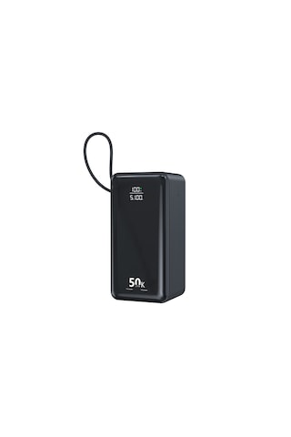 50.000 Mah Taşınabilir Şarj Aleti 22.5w Pd Hızlı Şarj Lcd Şarj Göstergeli 6 Port Powerbank Siyah