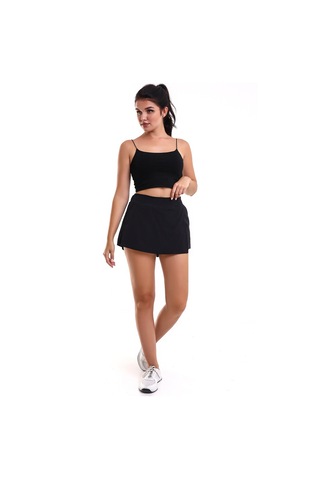 Winmoda34 Kadın Spor Şortlu Tenis Eteği Siyah