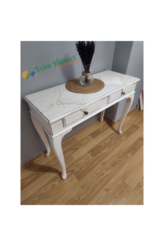 Evim Hizmet 120 Cm Beyaz Eskitme Dresuar Beyaz