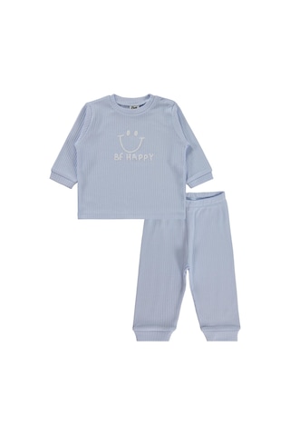 Civil Baby Gülen Yüz Baskılı 6-18 Ay Pijama Takımı - Mavi