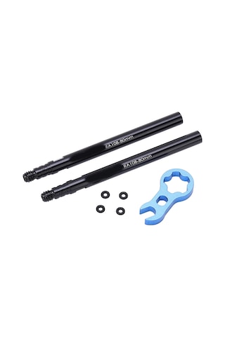Ximistore9 Yol Bisikleti İç Lastik Valfi Uzatıcı, Alüminyum Allow, Çift Sigorta, 80mm, Gerekli Araçlarla 2 Adet