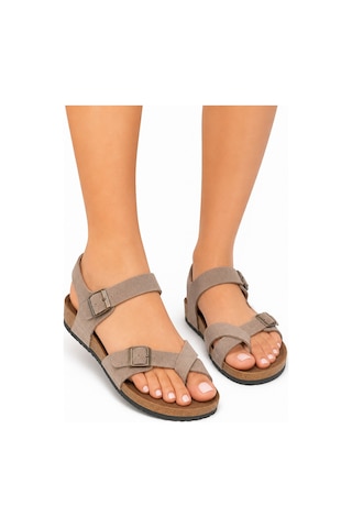 Dadwolf Rahat Taormına Leolı 1021077 Mayari Rio Kids Birkens Model Ortopedik Sandalet Vizon