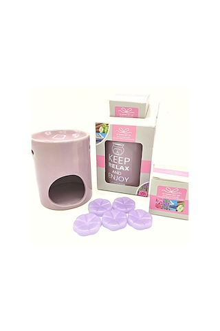 Buhurdan ve Lavanta Kokulu Mum Seti Keep Relax and Enjoy Lavender