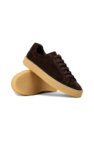 Deery Erkek Hakiki Süet Kahverengi Sneaker - 02018mkhvc04