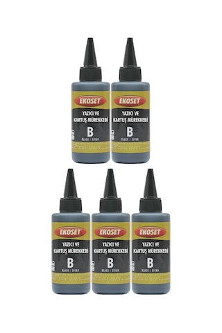 Ekoset Hp 45 Uyumlu Siyah Mürekkep 5X100 Ml Plotter Mürekkebi