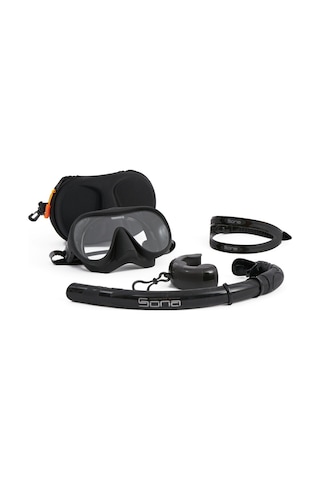 Sona Sona M1 Maske +Roll-Up Snorkel+Yedek Kayış+Deluxe Çanta Siyah