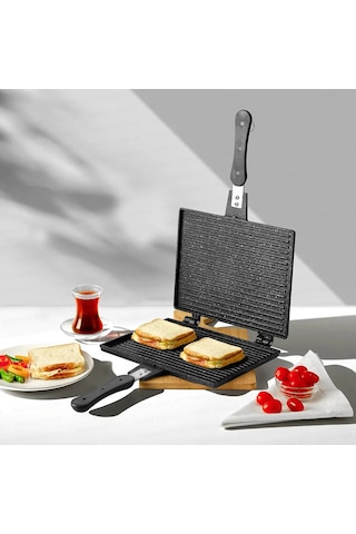 Nehir Nehir Alüminyum Döküm Lüks Maxi Büyük Boy Tost Tavası