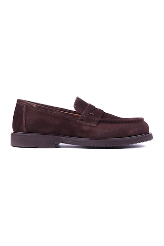 Shoetyle - Hakiki Süet Deri Kahverengi Erkek Loafer - 250-1975-1542