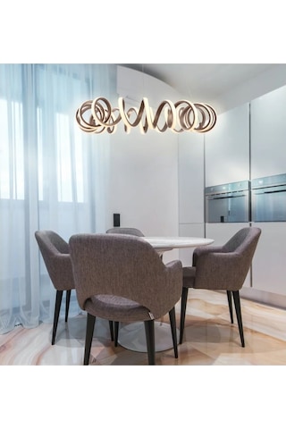 Marmaris / 3 Renkli / Sarkıt Avize / Klasik / 60 Cm / Antrasit Ka Antrasit