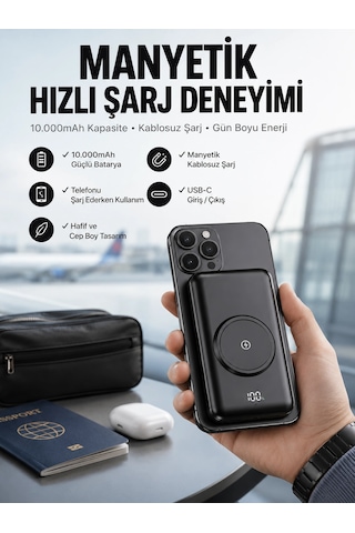 Mey İthalat Powerbank Taşınabilir 10.000 Mah Hızlı Şarj Dijital Göstergeli Diğer